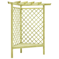 Thumbnail for Eckpergola mit Bank 130×130×197 cm Kiefernholz Imprägniert