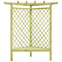 Thumbnail for Eckpergola mit Bank 130×130×197 cm Kiefernholz Imprägniert