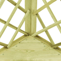 Thumbnail for Eckpergola mit Bank 130×130×197 cm Kiefernholz Imprägniert