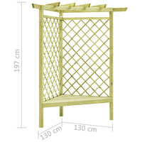 Thumbnail for Eckpergola mit Bank 130×130×197 cm Kiefernholz Imprägniert