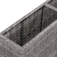 Thumbnail for Garten-Hochbeet mit 2 Töpfen 90 x 20 x 40 cm Poly Rattan Grau