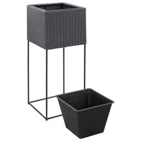 Thumbnail for Garten-Hochbeete 3-tlg. Poly Rattan Schwarz