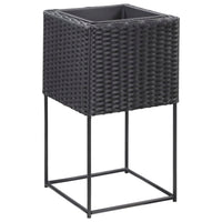 Thumbnail for Garten-Hochbeete 3-tlg. Poly Rattan Schwarz