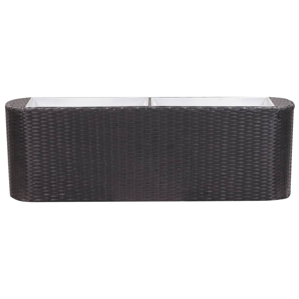 Garten-Hochbeet 120×24×40 cm Poly Rattan Schwarz