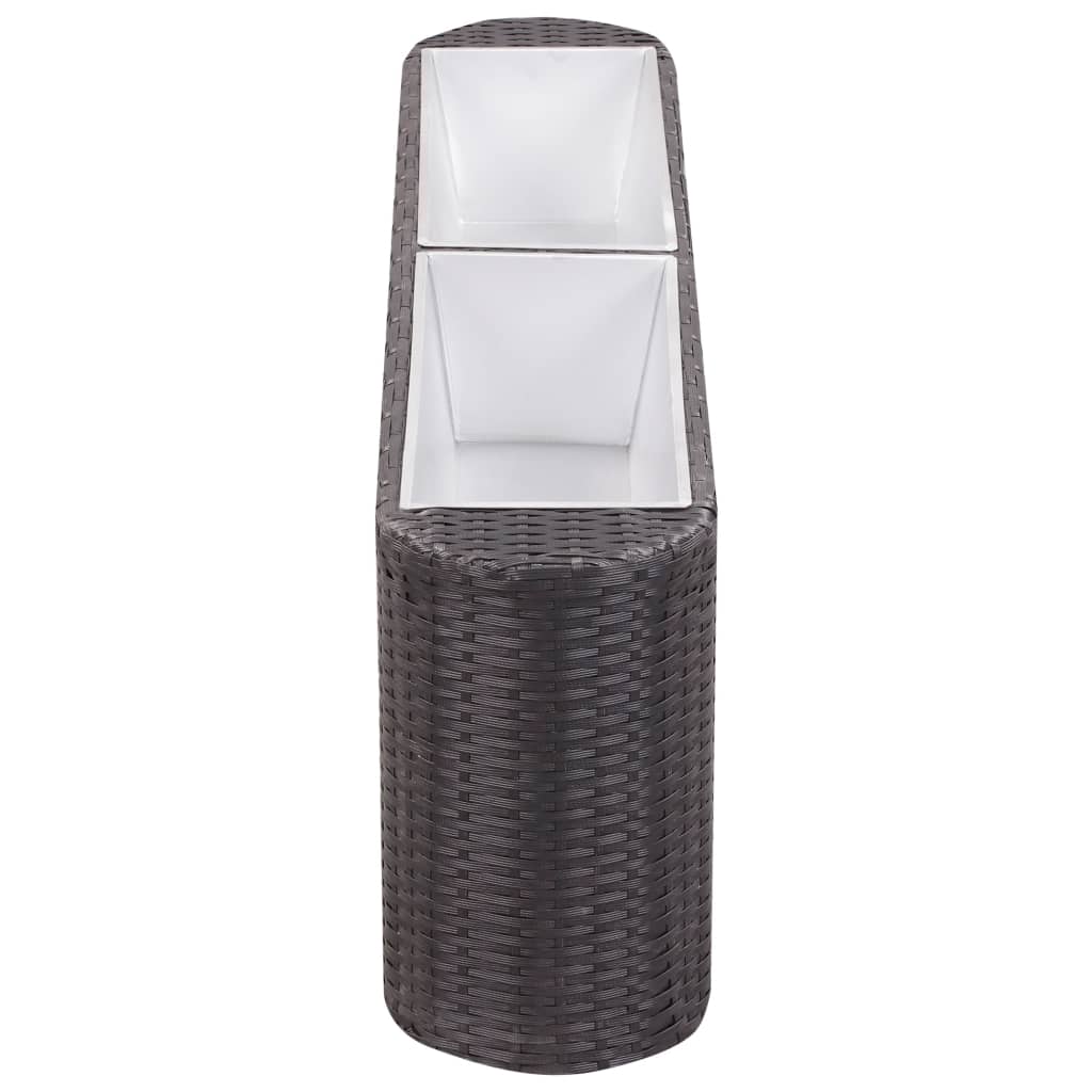 Garten-Hochbeet 120×24×40 cm Poly Rattan Schwarz