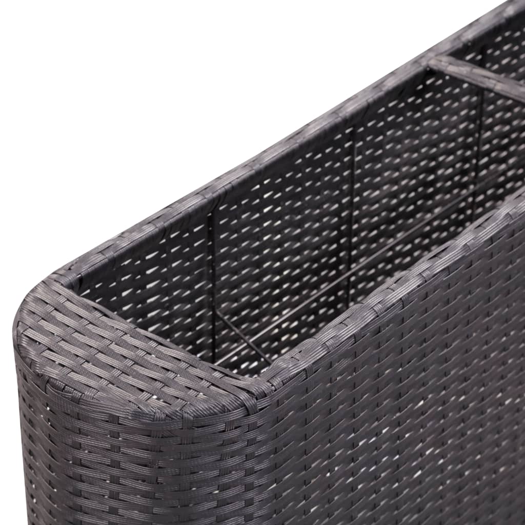 Garten-Hochbeet 120×24×40 cm Poly Rattan Schwarz