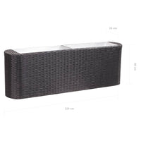 Thumbnail for Garten-Hochbeet 120×24×40 cm Poly Rattan Schwarz