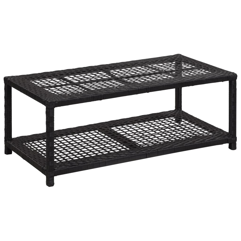 Schuhbank Schwarz 80 x 40 x 30 cm Poly Rattan