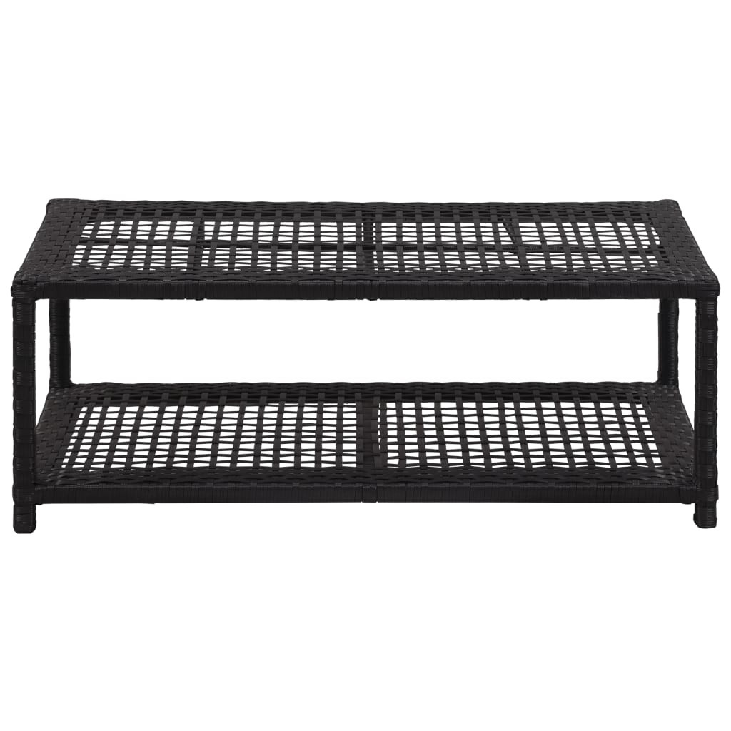 Schuhbank Schwarz 80 x 40 x 30 cm Poly Rattan