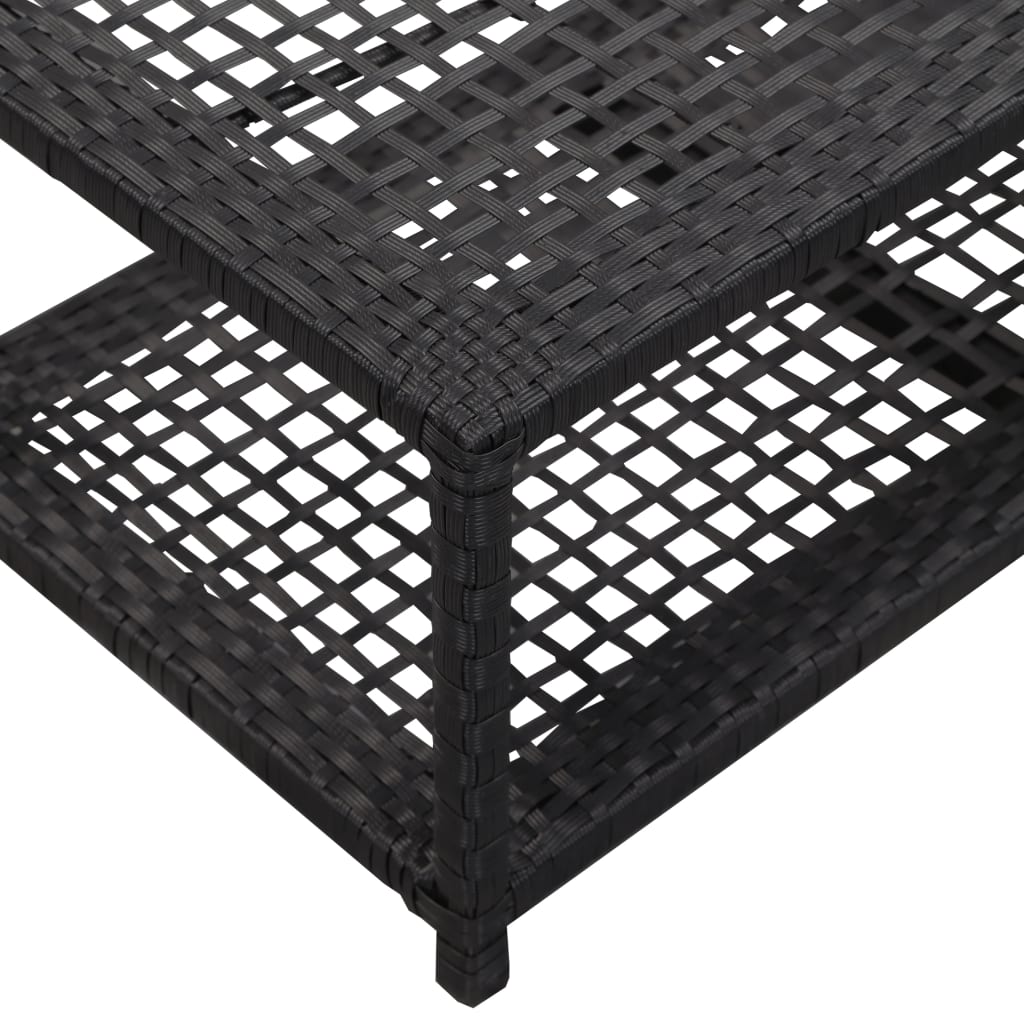 Schuhbank Schwarz 80 x 40 x 30 cm Poly Rattan