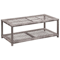 Thumbnail for Schuhbank Grau 80 x 40 x 30 cm Poly Rattan