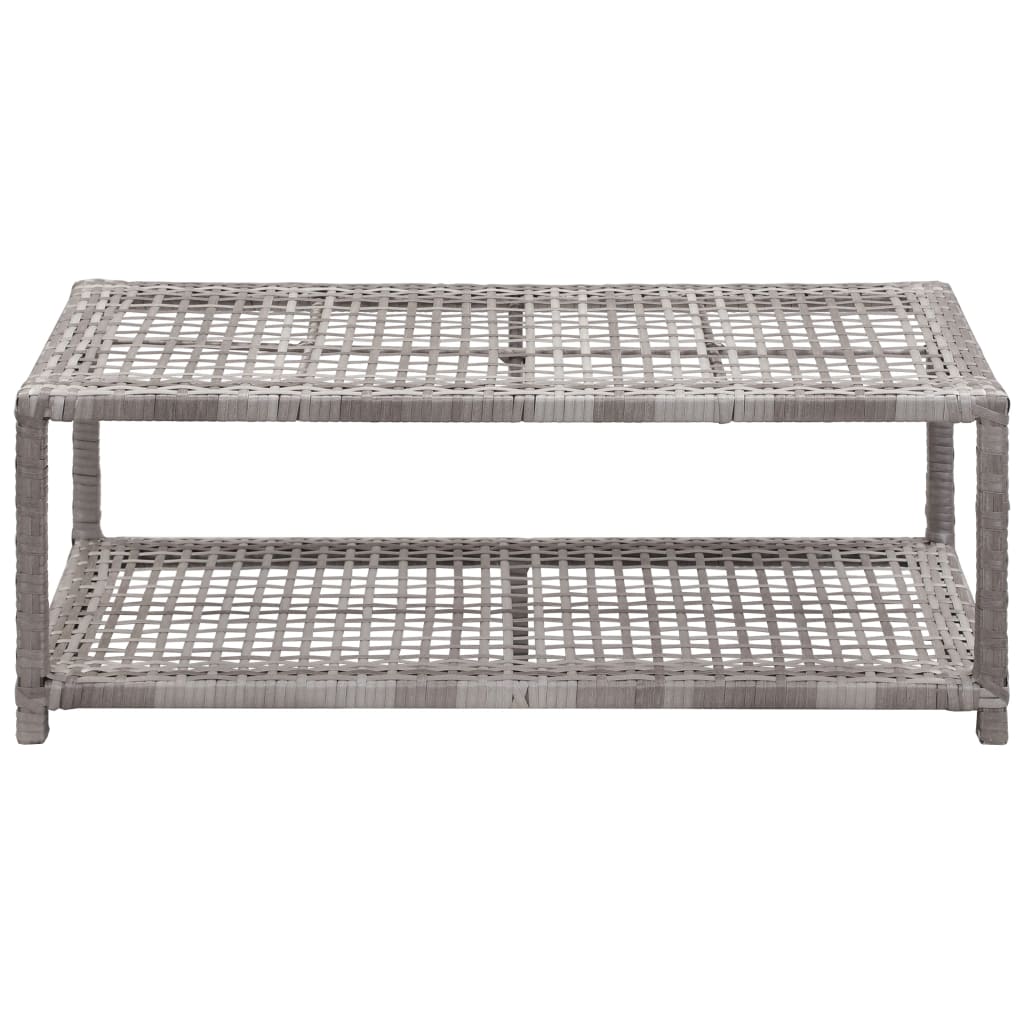 Schuhbank Grau 80 x 40 x 30 cm Poly Rattan
