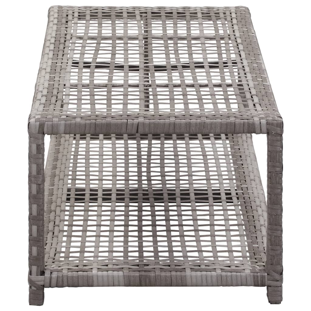Schuhbank Grau 80 x 40 x 30 cm Poly Rattan