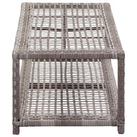 Thumbnail for Schuhbank Grau 80 x 40 x 30 cm Poly Rattan