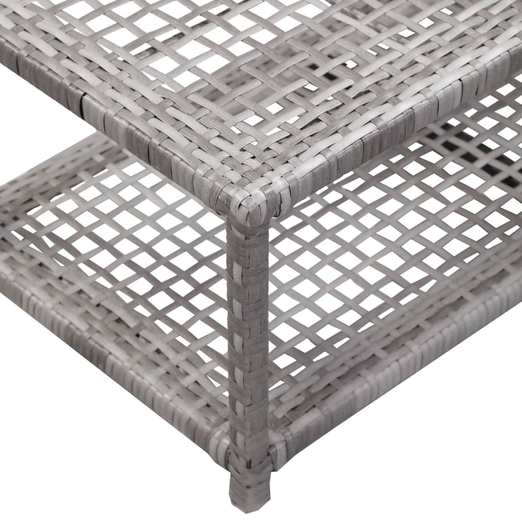 Schuhbank Grau 80 x 40 x 30 cm Poly Rattan