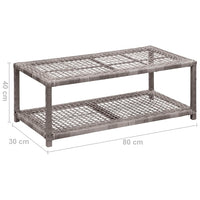 Thumbnail for Schuhbank Grau 80 x 40 x 30 cm Poly Rattan