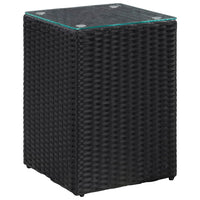 Thumbnail for Beistelltische 3 Stk. mit Glasplatte Schwarz Poly Rattan