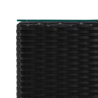 Thumbnail for Beistelltische 3 Stk. mit Glasplatte Schwarz Poly Rattan