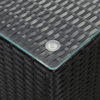 Thumbnail for Beistelltische 3 Stk. mit Glasplatte Schwarz Poly Rattan