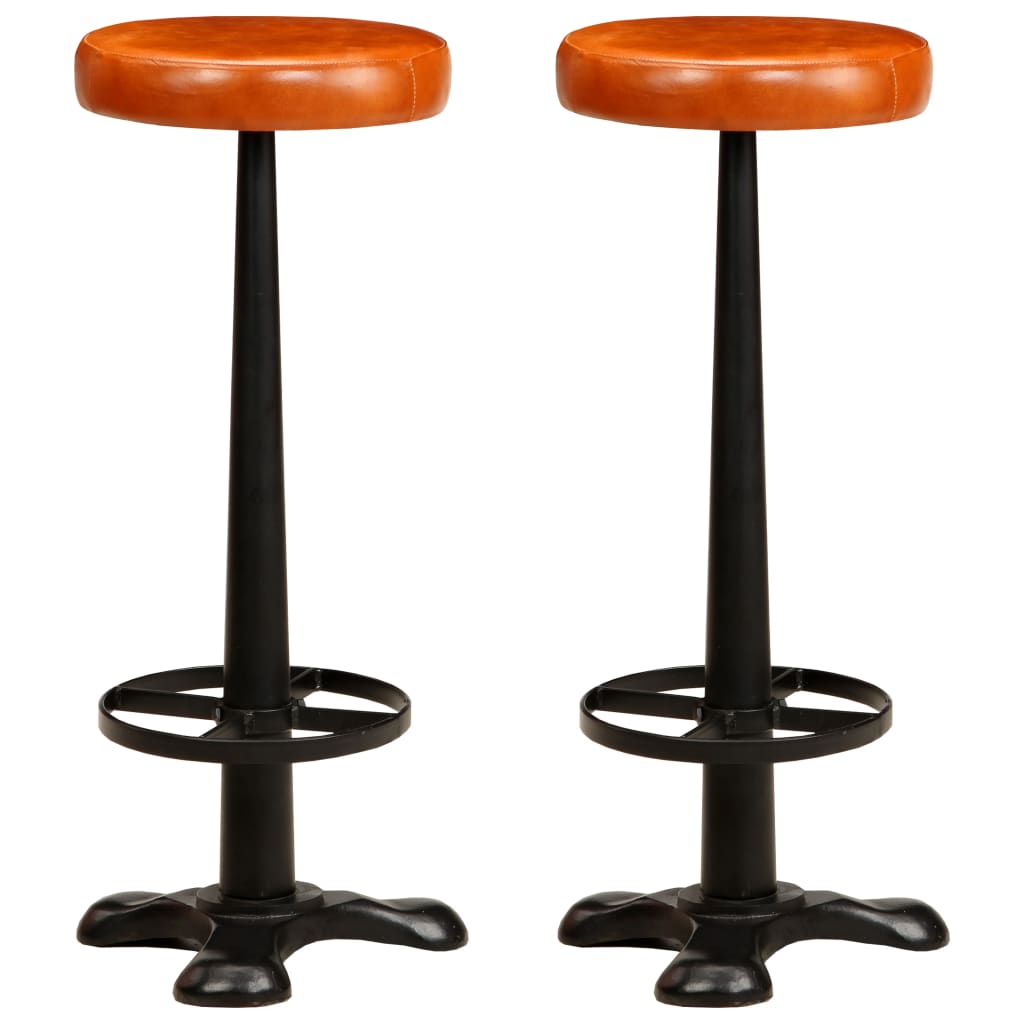 Barhocker 2 Stk. Echtleder