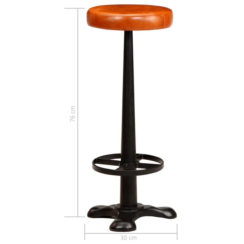 Barhocker 2 Stk. Echtleder