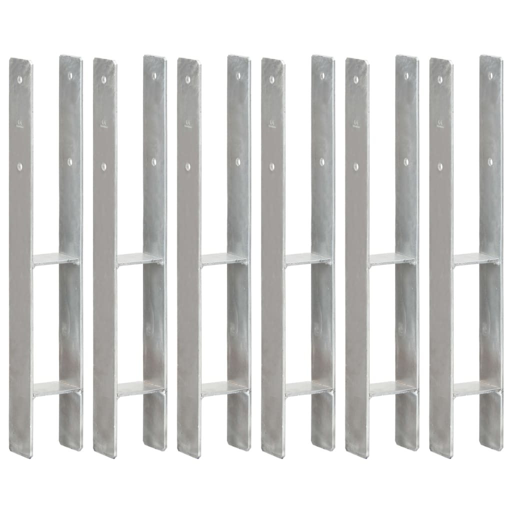 Pfostenträger 6 Stk. Silbern 8×6×60 cm Verzinkter Stahl