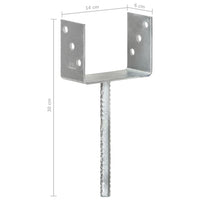 Thumbnail for Pfostenträger 6 Stk. Silbern 14×6×30 cm Verzinkter Stahl