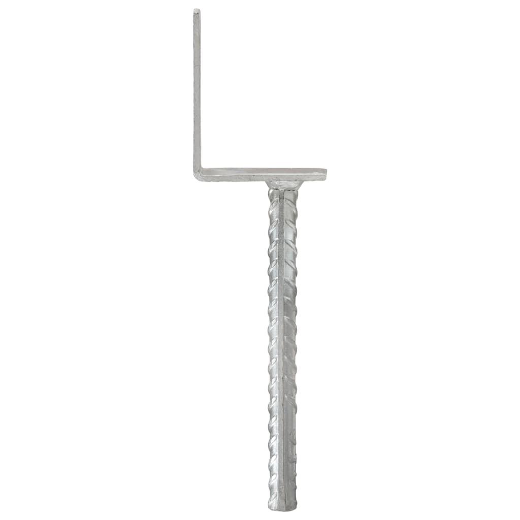 Pfostenträger 6 Stk. Silbern 8×6×30 cm Verzinkter Stahl