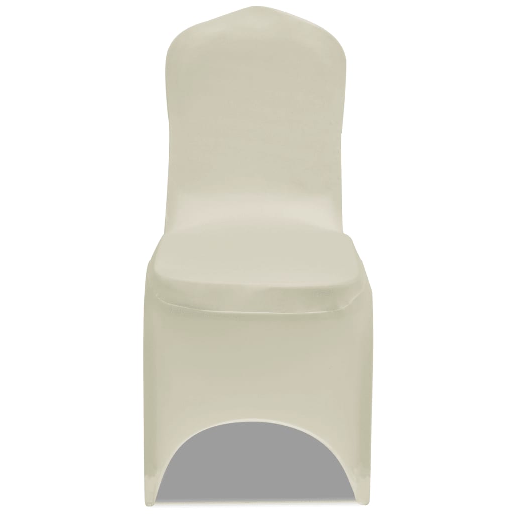 Stretch-Stuhlhussen 12 Stk. Creme