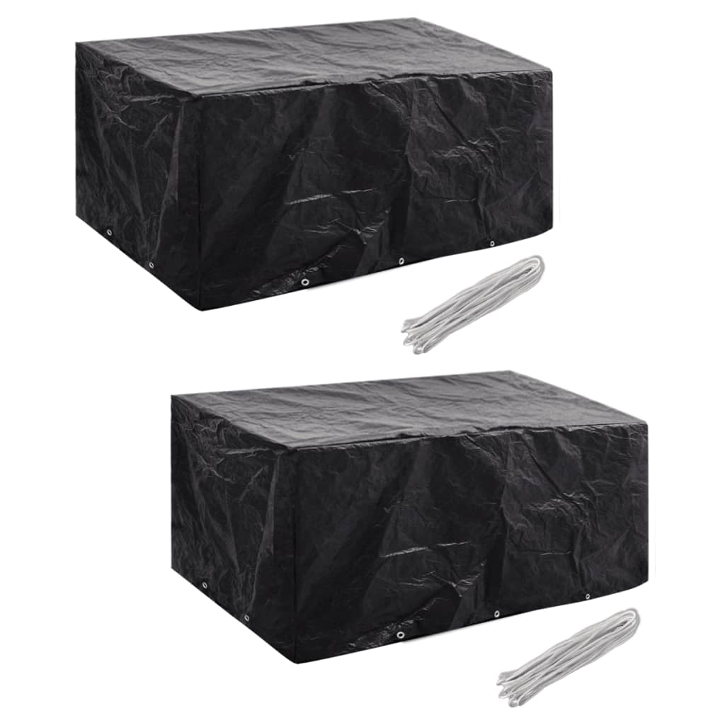 Gartenmöbel-Abdeckungen 2 Stk. 6 Personen Poly Rattan 10 Ösen