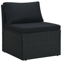 Thumbnail for 4-tlg. Garten-Lounge-Set mit Auflagen Poly Rattan Schwarz