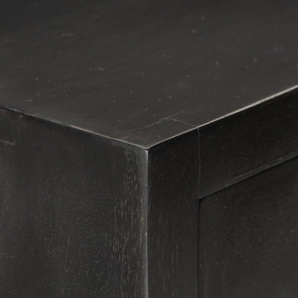 Schubladenschrank Schwarz Golden 45x30x105cm Mangoholz