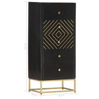 Thumbnail for Schubladenschrank Schwarz Golden 45x30x105cm Mangoholz