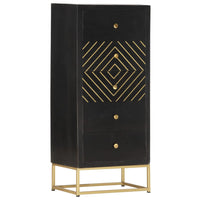 Thumbnail for Schubladenschrank Schwarz Golden 45x30x105cm Mangoholz