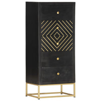 Thumbnail for Schubladenschrank Schwarz Golden 45x30x105cm Mangoholz