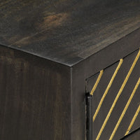 Thumbnail for Couchtisch Schwarz und Golden 90 x 50 x 35 cm Massivholz Mango