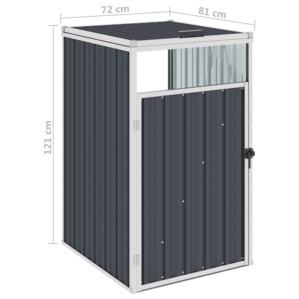 Mülltonnenbox Anthrazit 72×81×121 cm Stahl