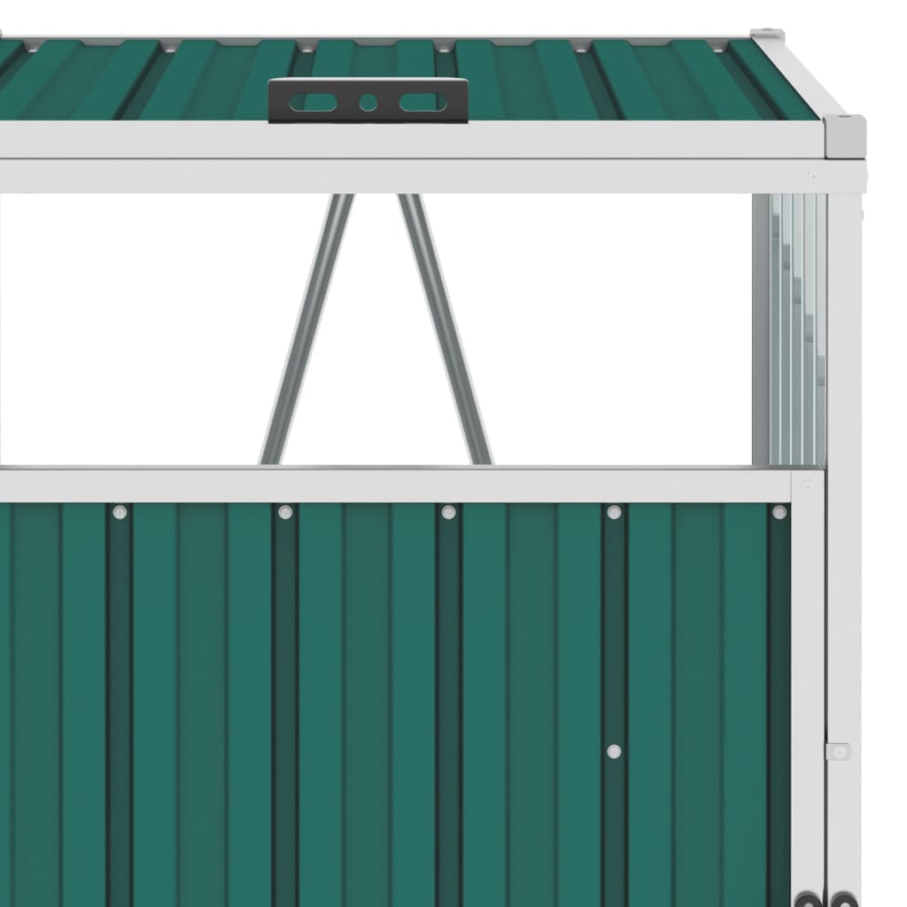 Mülltonnenbox für 2 Mülltonnen Grün 143×81×121 cm Stahl