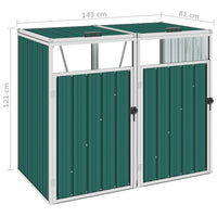 Thumbnail for Mülltonnenbox für 2 Mülltonnen Grün 143×81×121 cm Stahl
