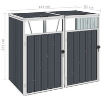 Thumbnail for Mülltonnenbox für 2 Mülltonnen Anthrazit 143×81×121 cm Stahl