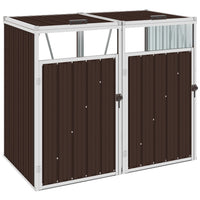Thumbnail for Mülltonnenbox für 2 Mülltonnen Braun 143×81×121 cm Stahl