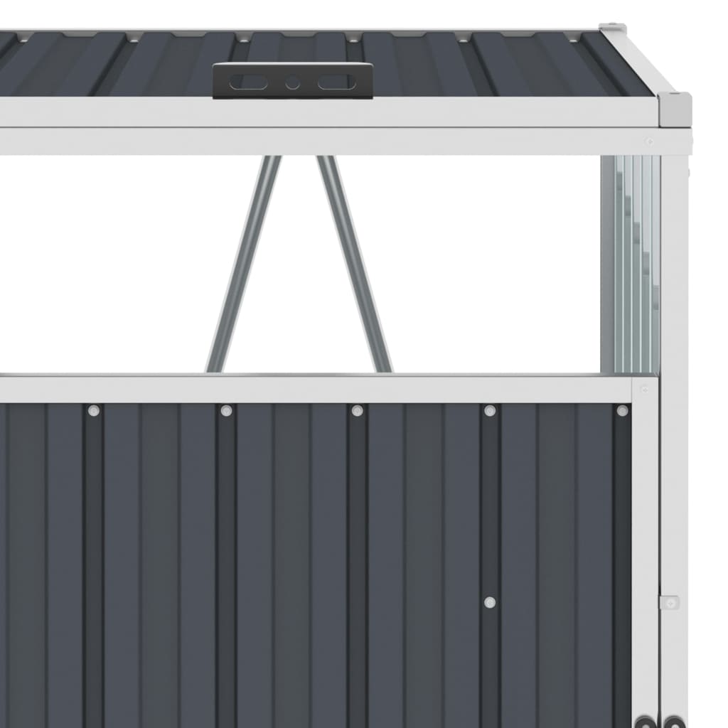 Mülltonnenbox für 3 Mülltonnen Anthrazit 213×81×121 cm Stahl