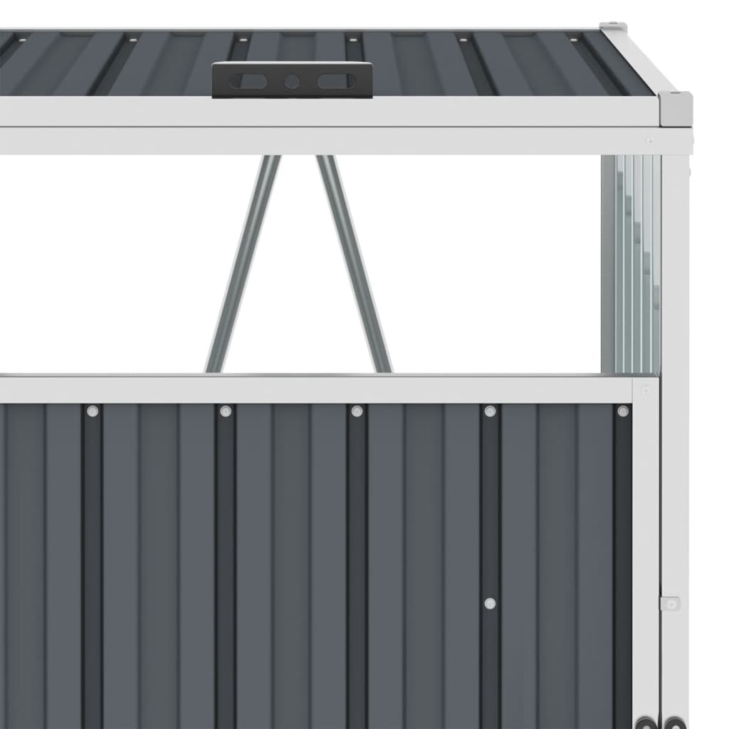 Mülltonnenbox für 4 Mülltonnen Grau 286×81×121 cm Stahl
