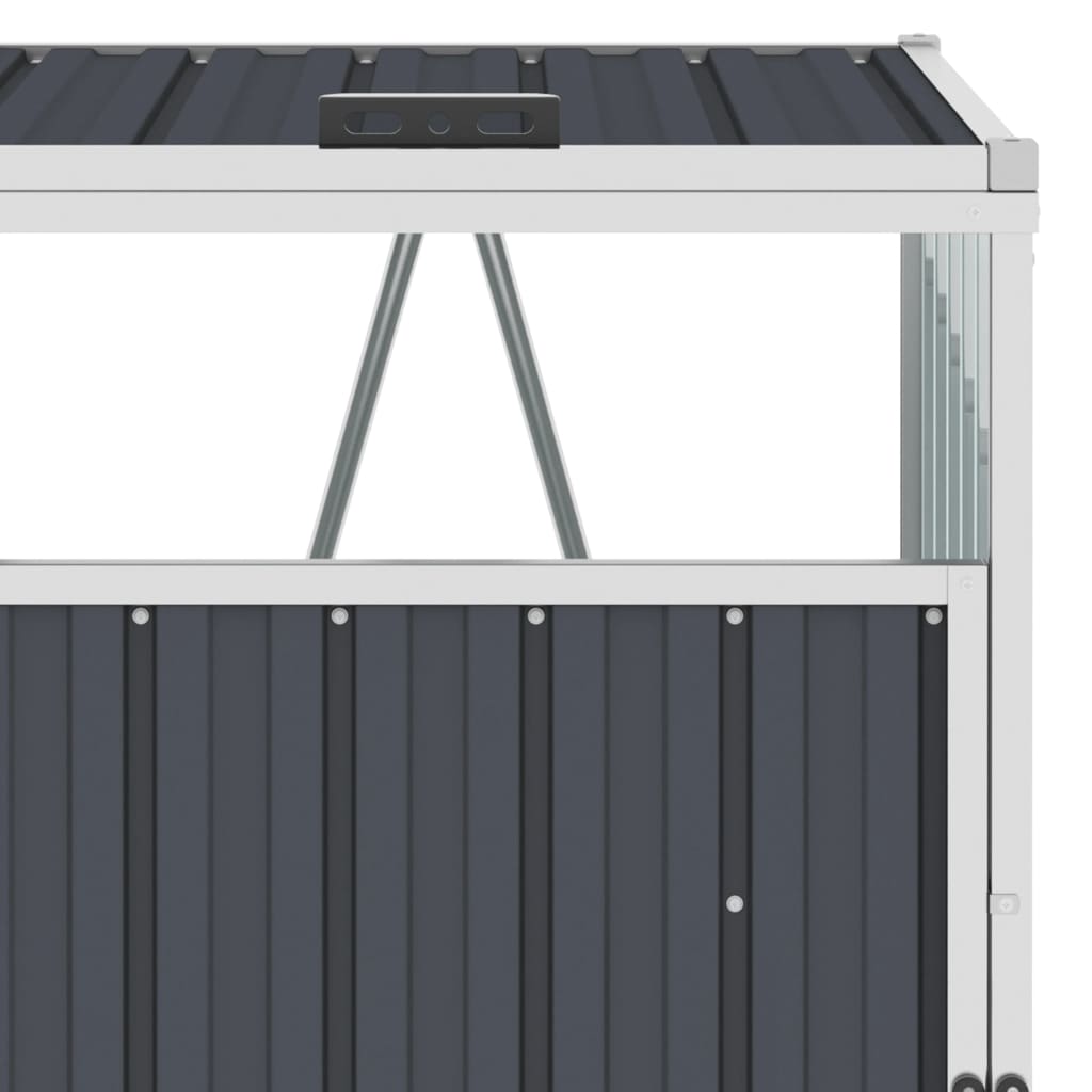 Mülltonnenbox für 4 Mülltonnen Anthrazit 286×81×121 cm Stahl