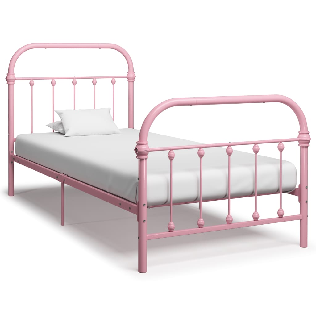 Bettgestell Rosa Metall 100 × 200 cm