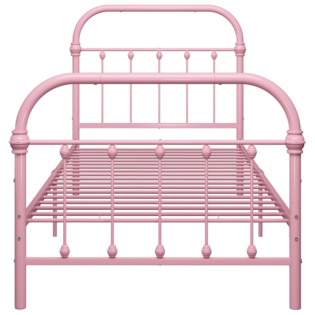 Bettgestell Rosa Metall 100 × 200 cm