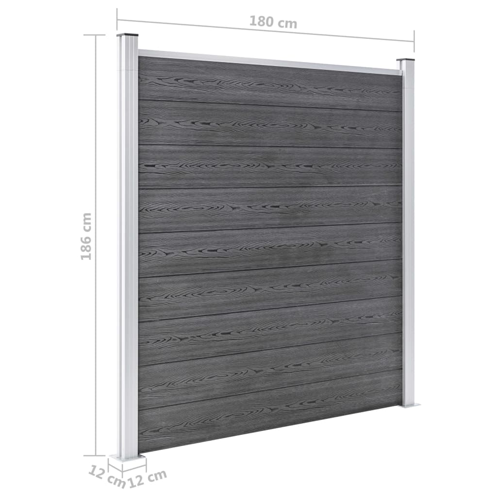 Gartenzaun WPC 180×186 cm Grau