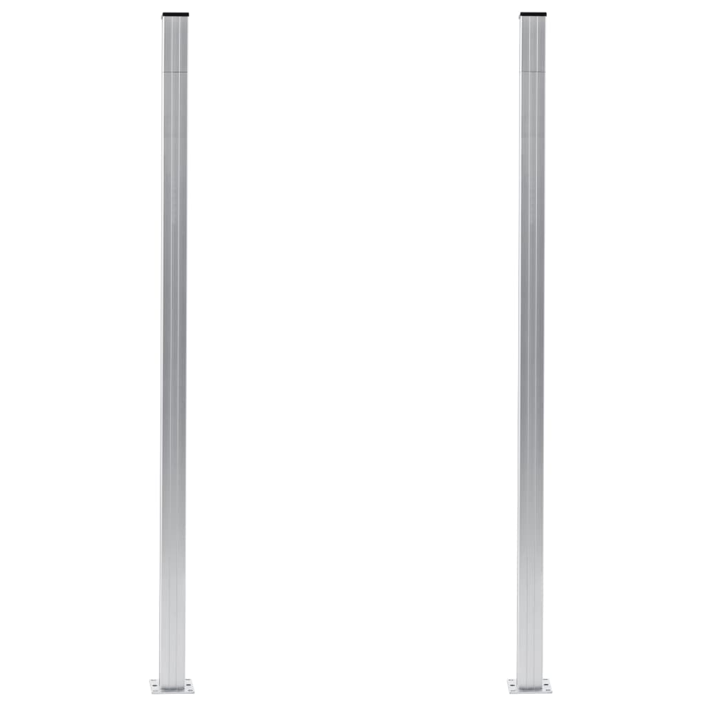 Zaunpfosten 2 Stk. Aluminium 185 cm