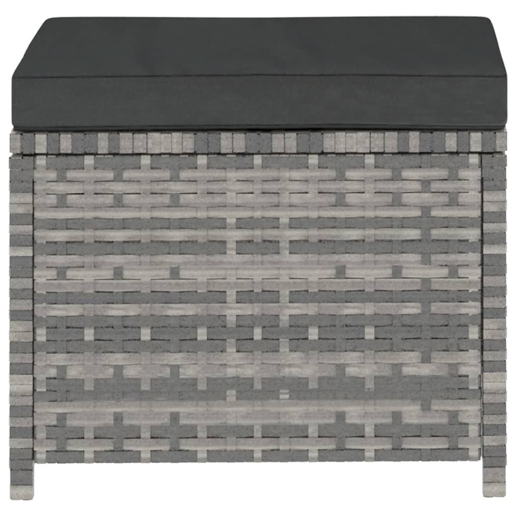 5-tlg. Garten-Lounge-Set mit Auflagen Poly Rattan Grau