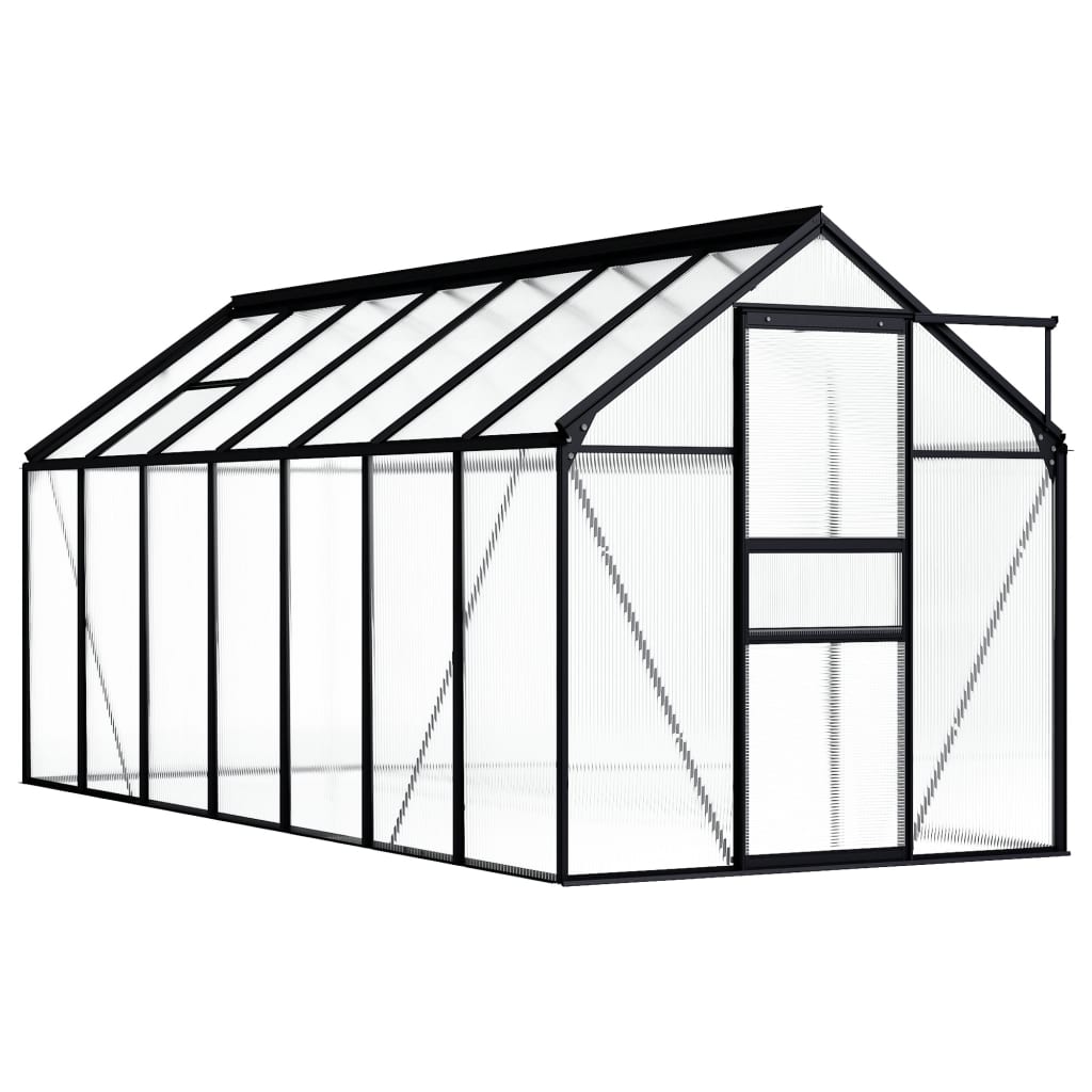 Gewächshaus Anthrazit Aluminium 8,17 m²